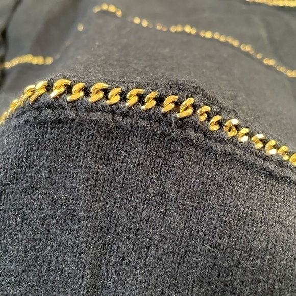 Michael Kors large black and gold chain striped sweater - Picture 4 of 9